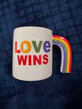 New With Tags World Market Love Wins Pride Rainbow Coffee Mug